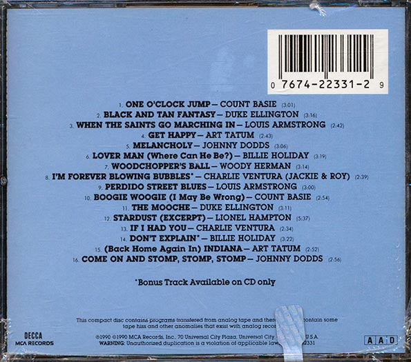 Count Basie, The Washingtonians, Louis Armstrong, Etc. - MCA Presents A Sampler Of Decca Jazz: 1927-1949 (CD)