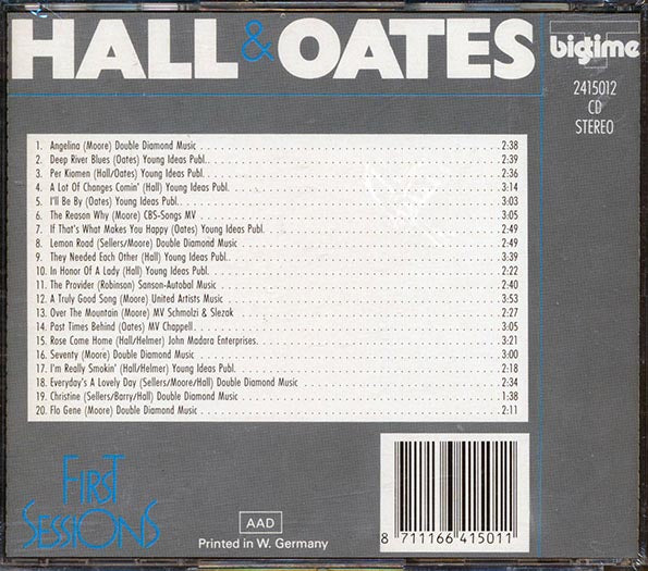 Hall & Oates - First Sessions (CD)