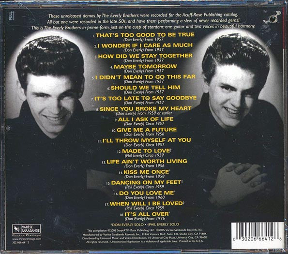 The Everly Brothers - Too Good To Be True (CD)