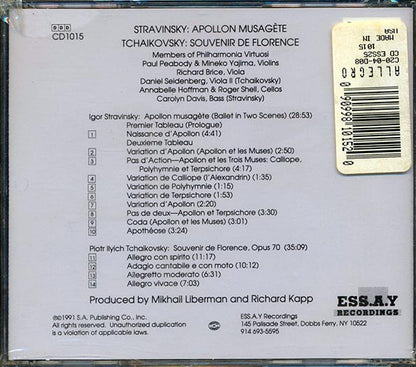 Stravinsky, Apollon Musagete, Tchaikovsky, Souvenir De Florence - Members Of Philharmonia Virtuosi (CD)