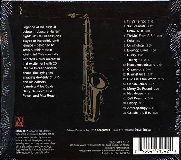 Charlie Parker - Burnin' Bird (20 tracks) (CD)