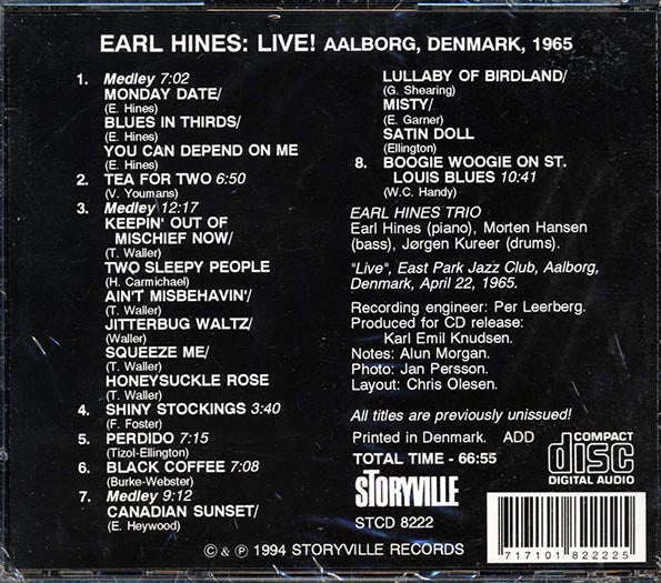 Earl Hines - Earl Hines Live! Aalborg, Denmark, 1965 (CD)