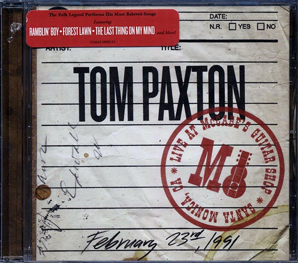 Tom Paxton - Tom Paxton Live At McCabe's Guitar (CD)
