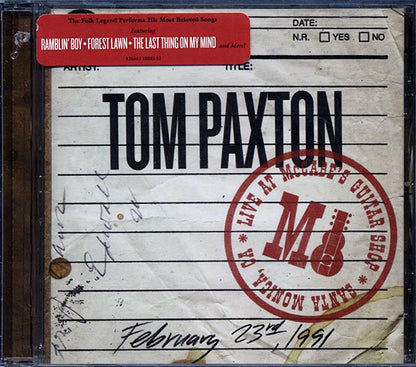 Tom Paxton - Tom Paxton Live At McCabe's Guitar (CD)