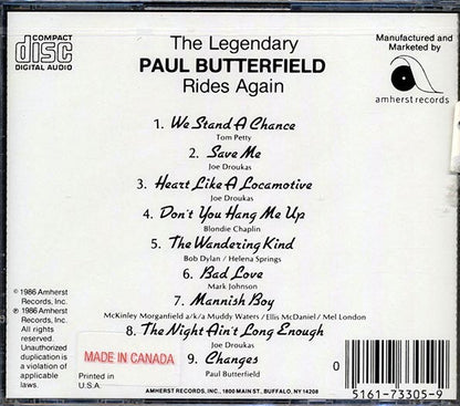 Paul Butterfield - The Legendary Paul Butterfield Rides Again (CD)