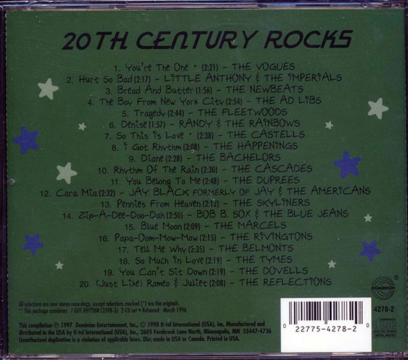 The Vogues, Little Anthony, The Fleetwoods, Etc. - 20th Century Rocks Volume 9: '60s Vocal Groups: I Got Rhythm (CD)