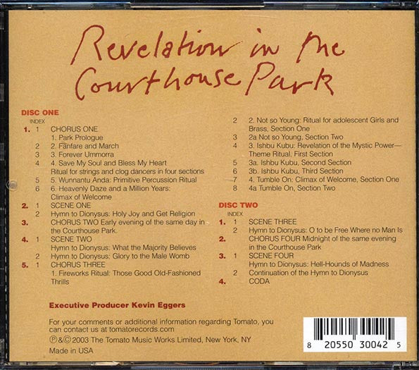 Harry Partch - Revelation In The Courthouse Park (CD)