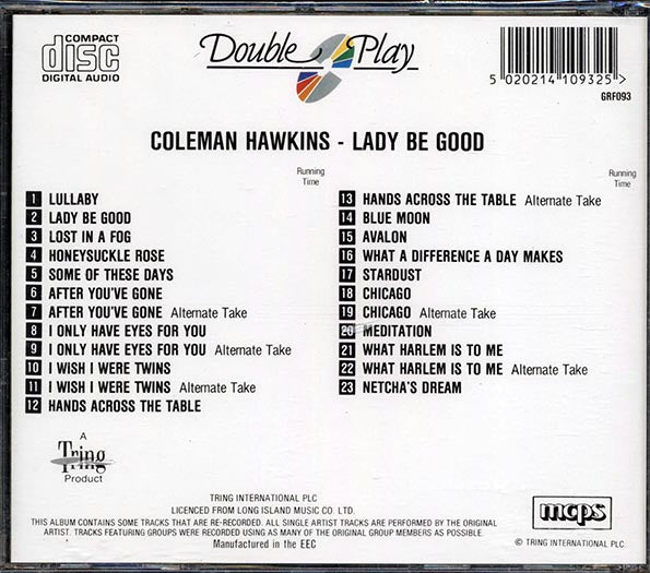 Coleman Hawkins - Lady Be Good (CD)