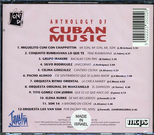 Miguelito Cuni, Chappottin, Grupo Irakere, Etc. - Anthology Of Cuban Music (CD)