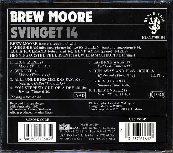 Brew Moore - Svinget 14 (CD)
