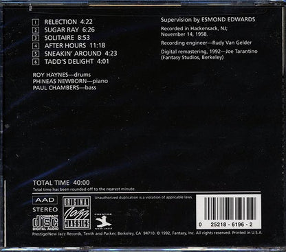 Roy Haynes, Phineas Newborn, Paul Chambers - We Three (CD)