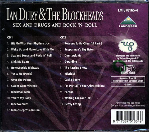 Ian Dury & The Blockheads - Sex And Drugs And Rock N Roll: Greatest Hits (23 tracks) (CD)