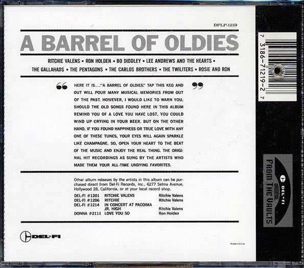 Ritchie Valens, The Gallahads, Bo Diddley, Etc. - A Barrel Of Oldies (CD)