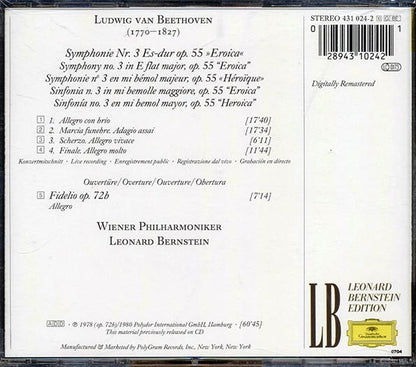 Wiener Philharmoniker - Beethoven Symphony No. 3 Eroica; Fidelio Overture (CD)