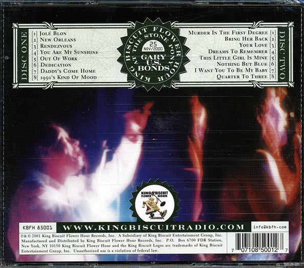 Gary US Bonds - King Biscuit Flower Hour: At The Stone Pony, Asbury Park, NJ (CD)