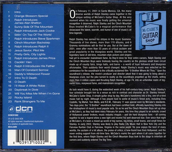 Ralph Stanley & The Clinch Mountain Boys - Live At McCabe's Guitar Shop (CD)