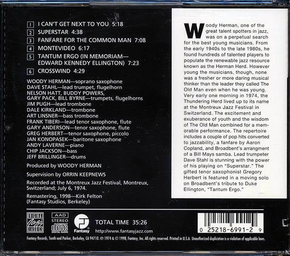Woody Herman - Herd At Montreux (CD)