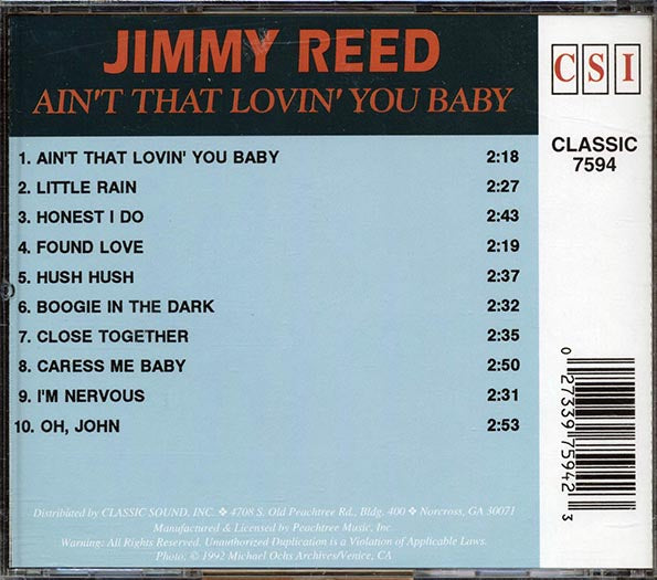 Jimmy Reed - Ain't That Lovin' You Baby (CD)