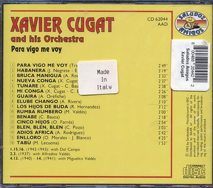 Xavier Cugat & His Orchestra - Para Vigo Me Voy (CD)
