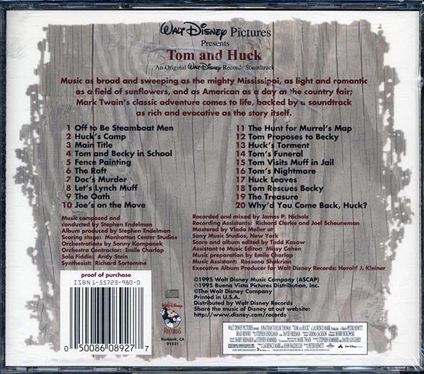 Stephen Endelman - Tom And Huck Original Soundtrack (CD)