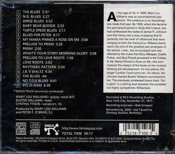 Mary Lou Williams - My Mama Pinned A Rose On Me (CD)