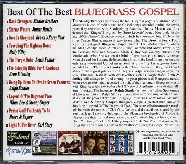 The Stanley Brothers, Jimmy Martin, Brown's Ferry Four, Etc. - Best Of The Best Bluegrass Gospel (CD)