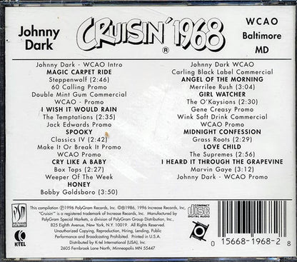 Johnny Dark, Steppenwolf, The Temptations, Etc. - Cruisin' 1968 (CD)