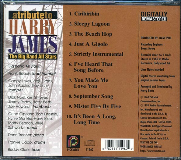 Harry James - A Tribute To Harry James: The Big Band All Stars (CD)
