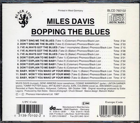 Miles Davis - Bopping The Blues (CD)