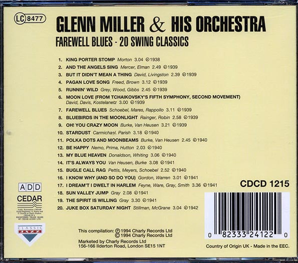Glenn Miller & His Orchestra - Farewell Blues: 20 Swing Classics (CD)
