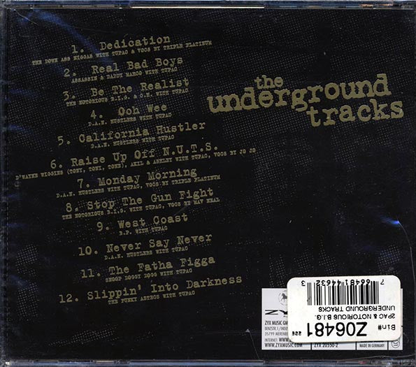 Tupac, Snoop Doggy Dogg, Assassin, Daddy Marco, Notorious BIG, Etc. - The Underground Tracks (CD)