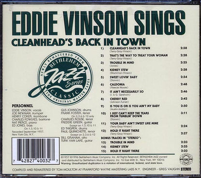 Eddie Cleanhead Vinson - Cleanhead's Back In Town (CD)