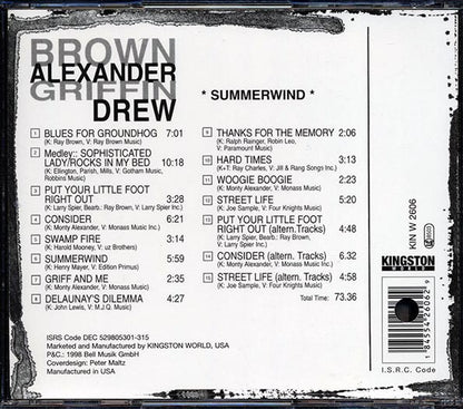 Monty Alexander, Ray Brown, Johnny Griffin, Martin Drew - Summerwind (CD)
