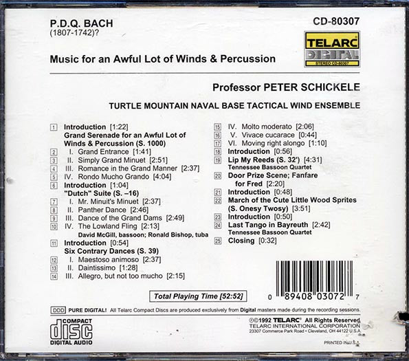 PDQ Bach - Music For An Awful Lot Of Winds And Percussion (CD)