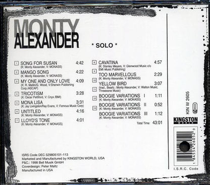 Monty Alexander - Solo (CD)