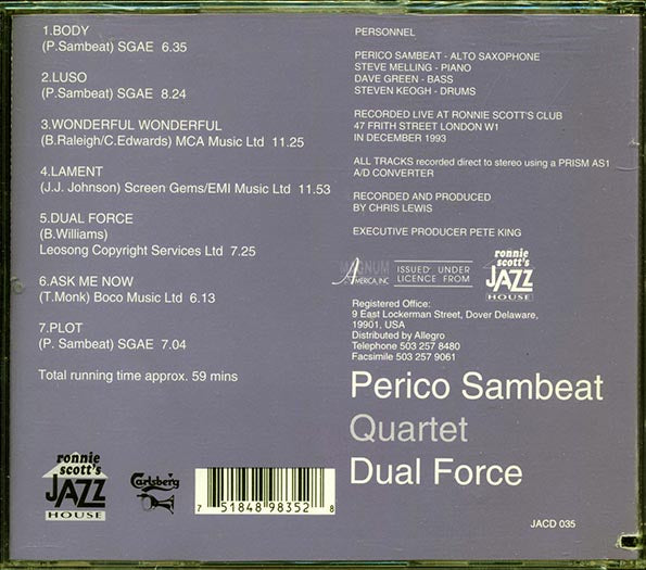 Perico Sambeat Quartet - Dual Force (CD)