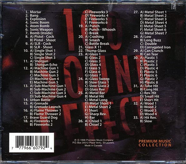 Various - 100 Sound Effects Volume 1 (CD)