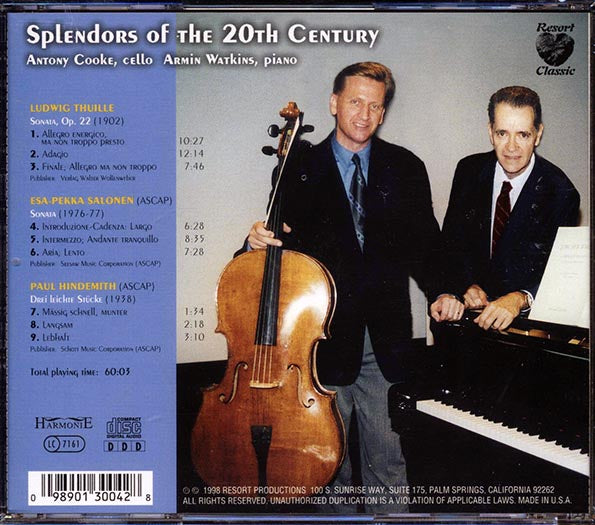 Antony Cooke, Armin Watkins - Splendors Of The 20th Century (CD)