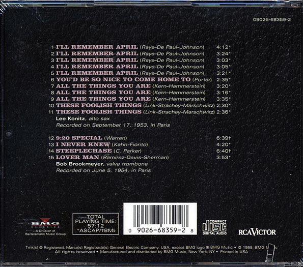 Lee Konitz, Bob Brookmeyer - In Paris (CD)