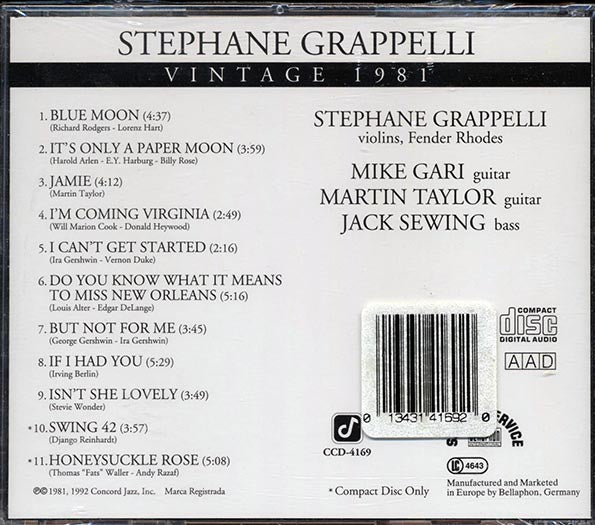 Stephane Grappelli - Vintage 1981 (CD)