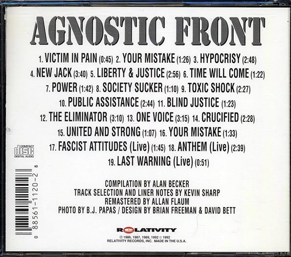 Agnostic Front - The Best Of: To Be Continued (CD)