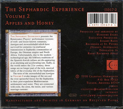 The Renaissance Players, Winsome Evans - The Sephardic Experience Volume 2: Apples And Honey (CD)