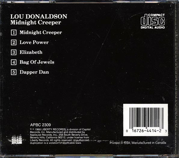 Lou Donaldson - Midnight Creeper (CD)