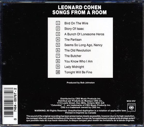 Leonard Cohen - Songs From A Room (CD)