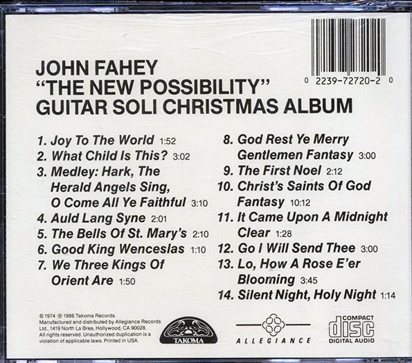 John Fahey - The New Possibility: Guitar Soli Chirstmas Album (CD)