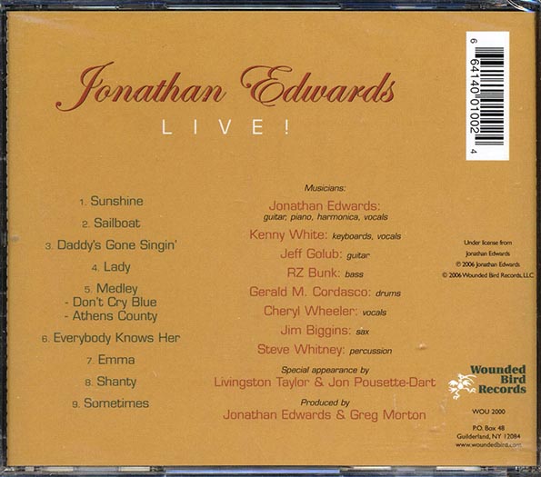 Jonathan Edwards - Live (CD)