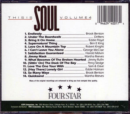 Drifters, Eddie Floyd, Ben E King, Sam & Dave, Etc. - This Is Soul Volume 4 (CD)