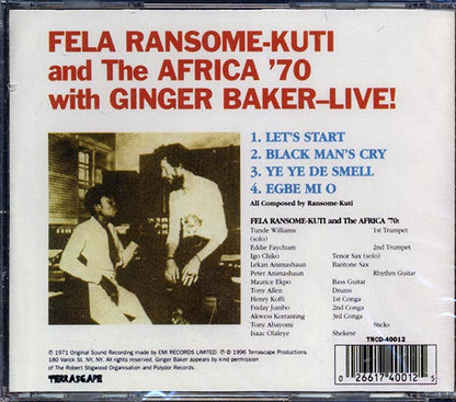 Fela Kuti - Live: With Ginger Baker And The Africa '70 (CD)