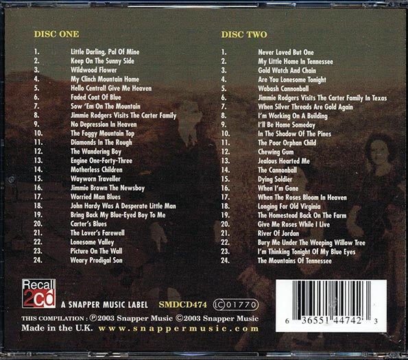 The Carter Family - Sunshine In The Shadows (48 tracks) (CD)
