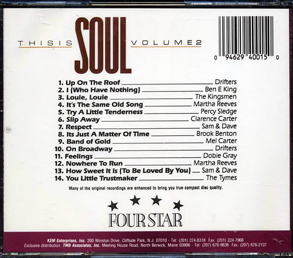 The Drifters, Ben E King, The Kingsmen, Percy Sledge, Etc. - This Is Soul Volume 2 (CD)